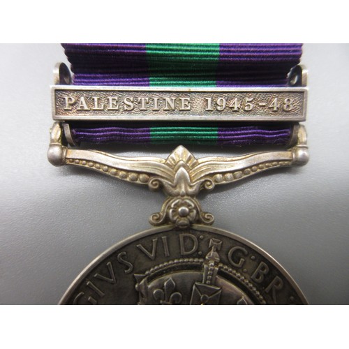 53 - General Service Medal 1918-62 (George VI) with Palestine 1945-48 clasp To. 1179 B. Const. J. R. Good... 