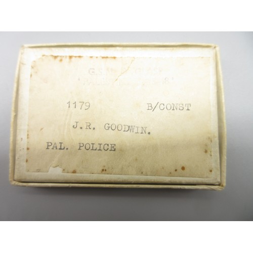 53 - General Service Medal 1918-62 (George VI) with Palestine 1945-48 clasp To. 1179 B. Const. J. R. Good... 