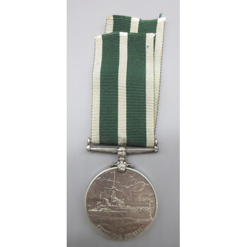 57 - Royal Naval Reserve Long Service and Good conduct medal (George V) with 2nd type ribbon and the mott... 