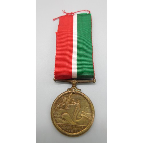 57 - Royal Naval Reserve Long Service and Good conduct medal (George V) with 2nd type ribbon and the mott... 