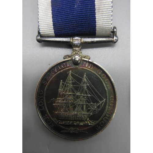 59 - RN Long Service and Good Conduct Medal (George V, 2nd type), 1914-1918 war medal, WW1 Victory all to... 