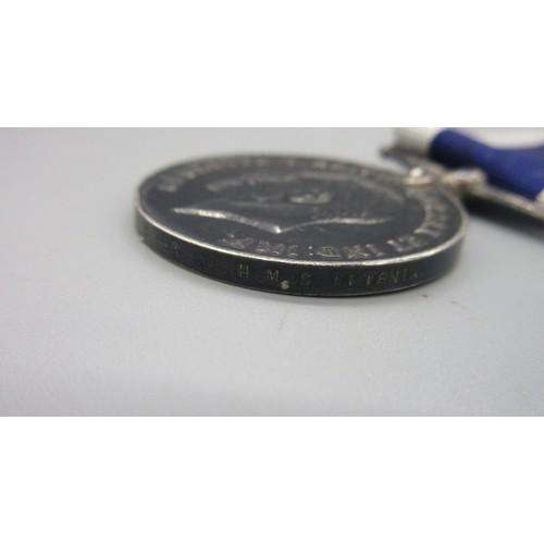 59 - RN Long Service and Good Conduct Medal (George V, 2nd type), 1914-1918 war medal, WW1 Victory all to... 