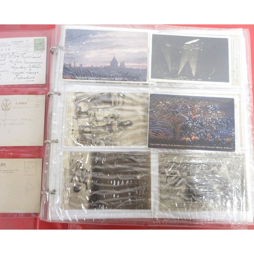170 - Two WW1 postcard albums with large collections of postcards/photographs, largely from WW1 to incl. v... 
