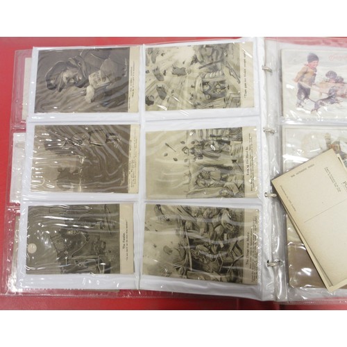 170 - Two WW1 postcard albums with large collections of postcards/photographs, largely from WW1 to incl. v... 