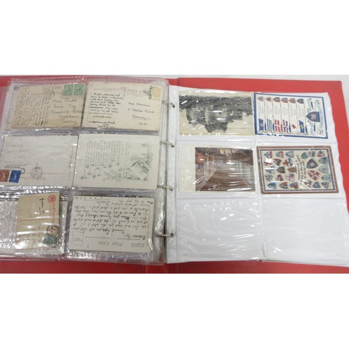170 - Two WW1 postcard albums with large collections of postcards/photographs, largely from WW1 to incl. v... 