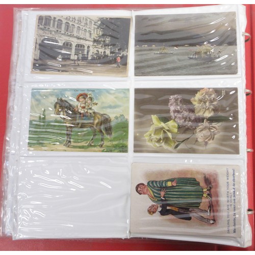 170 - Two WW1 postcard albums with large collections of postcards/photographs, largely from WW1 to incl. v... 