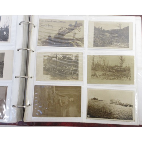 170 - Two WW1 postcard albums with large collections of postcards/photographs, largely from WW1 to incl. v... 