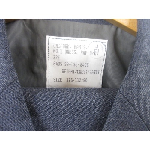 193 - Two RAF dress jackets, one No.1 Dress with trousers, both with medal ribbon strips, size M

Bradleys... 