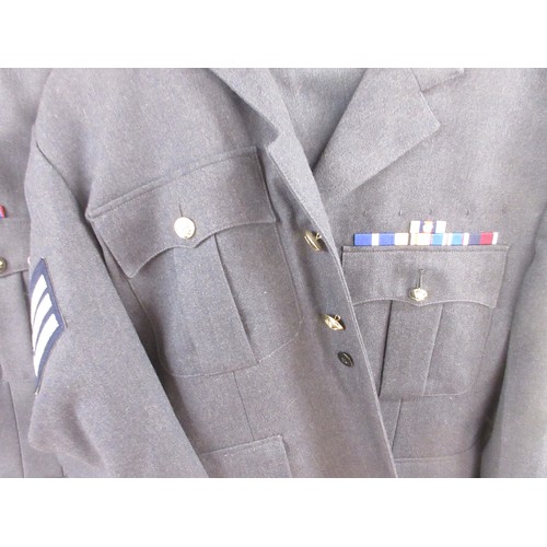 193 - Two RAF dress jackets, one No.1 Dress with trousers, both with medal ribbon strips, size M

Bradleys... 