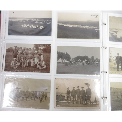 171 - Two WW1 postcard albums to incl. personal letters, POW cards/photos, parades/inspections, Daily Mail... 