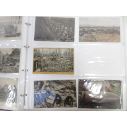 171 - Two WW1 postcard albums to incl. personal letters, POW cards/photos, parades/inspections, Daily Mail... 