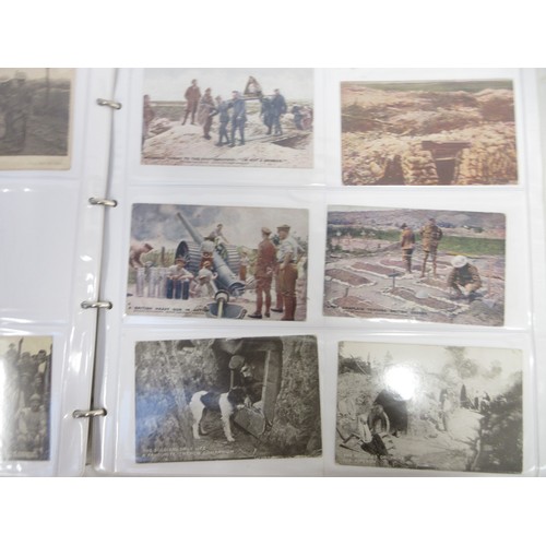 171 - Two WW1 postcard albums to incl. personal letters, POW cards/photos, parades/inspections, Daily Mail... 