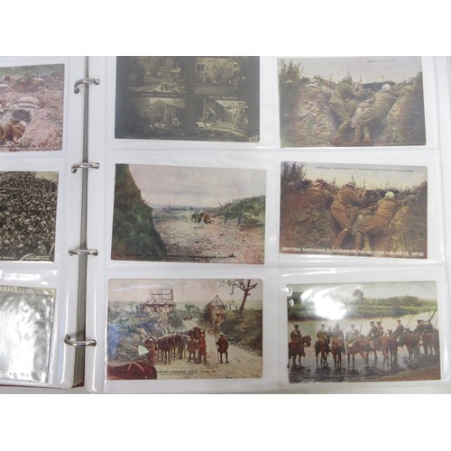 171 - Two WW1 postcard albums to incl. personal letters, POW cards/photos, parades/inspections, Daily Mail... 