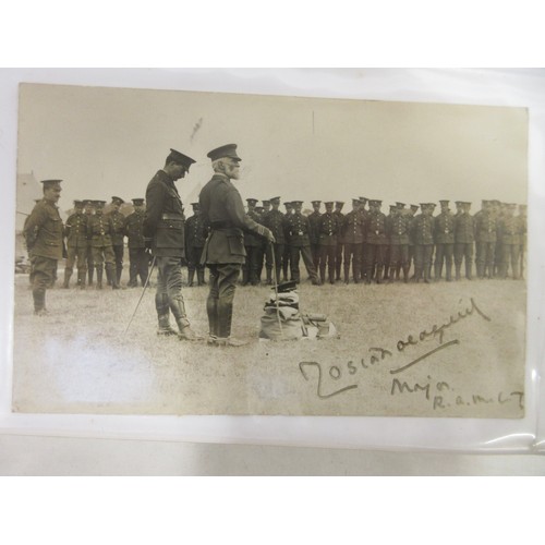 171 - Two WW1 postcard albums to incl. personal letters, POW cards/photos, parades/inspections, Daily Mail... 