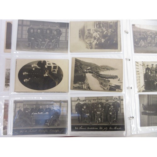 171 - Two WW1 postcard albums to incl. personal letters, POW cards/photos, parades/inspections, Daily Mail... 