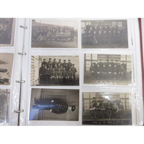 171 - Two WW1 postcard albums to incl. personal letters, POW cards/photos, parades/inspections, Daily Mail... 
