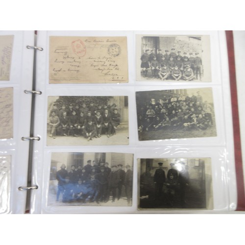 171 - Two WW1 postcard albums to incl. personal letters, POW cards/photos, parades/inspections, Daily Mail... 