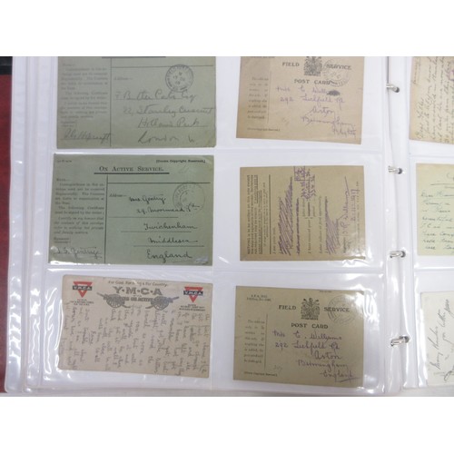 171 - Two WW1 postcard albums to incl. personal letters, POW cards/photos, parades/inspections, Daily Mail... 