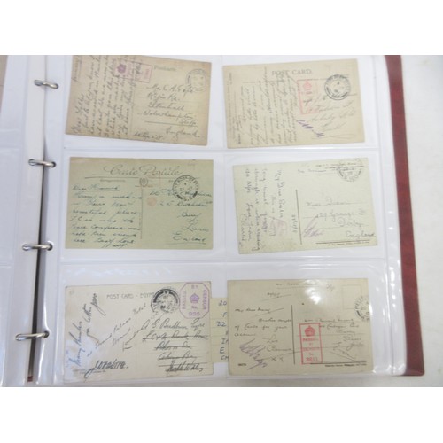 171 - Two WW1 postcard albums to incl. personal letters, POW cards/photos, parades/inspections, Daily Mail... 