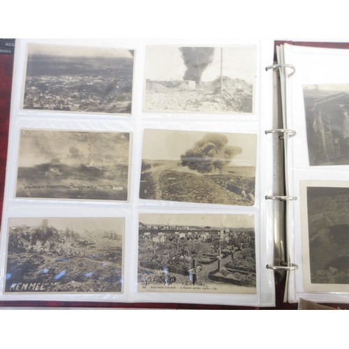 170 - Two WW1 postcard albums with large collections of postcards/photographs, largely from WW1 to incl. v... 