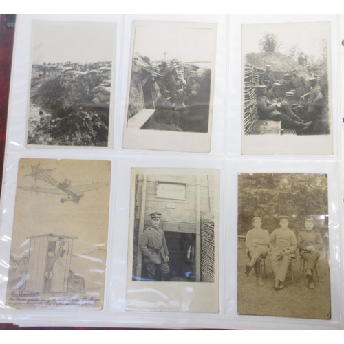 170 - Two WW1 postcard albums with large collections of postcards/photographs, largely from WW1 to incl. v... 