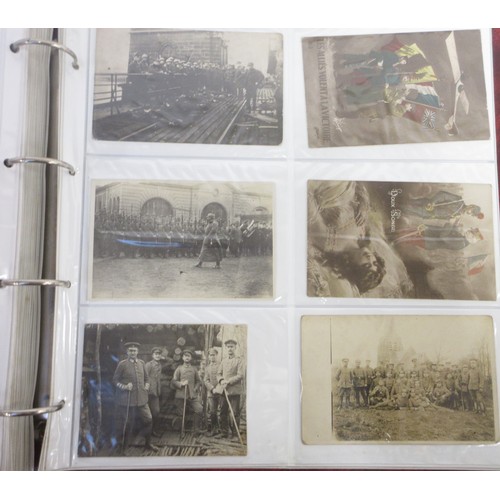 170 - Two WW1 postcard albums with large collections of postcards/photographs, largely from WW1 to incl. v... 