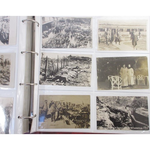 170 - Two WW1 postcard albums with large collections of postcards/photographs, largely from WW1 to incl. v... 