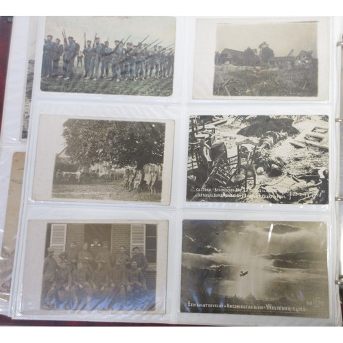 170 - Two WW1 postcard albums with large collections of postcards/photographs, largely from WW1 to incl. v... 