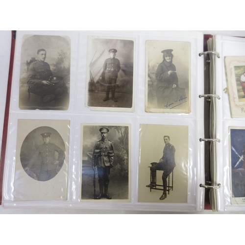 171 - Two WW1 postcard albums to incl. personal letters, POW cards/photos, parades/inspections, Daily Mail... 