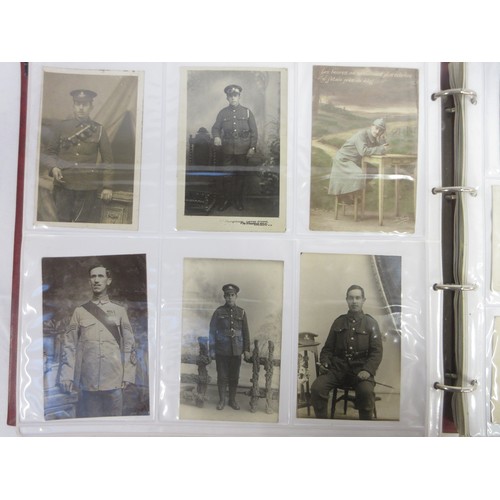 171 - Two WW1 postcard albums to incl. personal letters, POW cards/photos, parades/inspections, Daily Mail... 