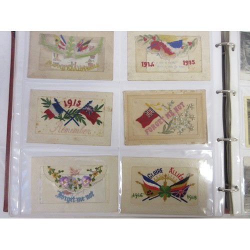 171 - Two WW1 postcard albums to incl. personal letters, POW cards/photos, parades/inspections, Daily Mail... 