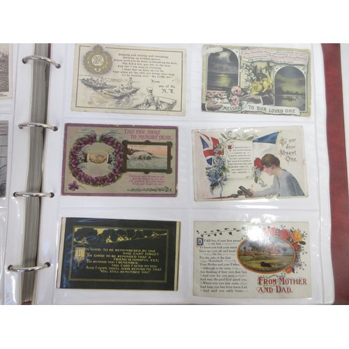 171 - Two WW1 postcard albums to incl. personal letters, POW cards/photos, parades/inspections, Daily Mail... 