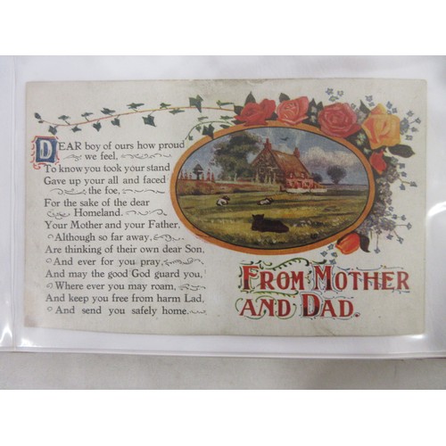 171 - Two WW1 postcard albums to incl. personal letters, POW cards/photos, parades/inspections, Daily Mail... 