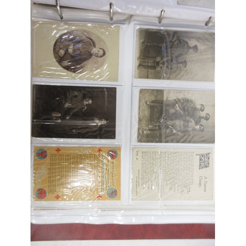 171 - Two WW1 postcard albums to incl. personal letters, POW cards/photos, parades/inspections, Daily Mail... 