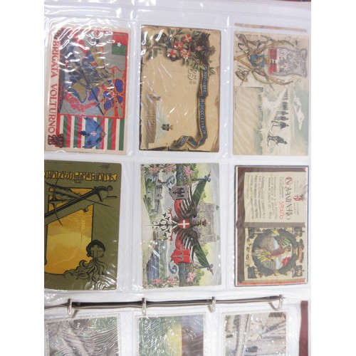 171 - Two WW1 postcard albums to incl. personal letters, POW cards/photos, parades/inspections, Daily Mail... 