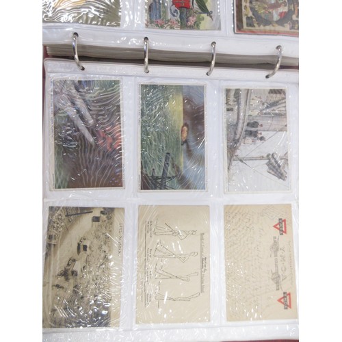 171 - Two WW1 postcard albums to incl. personal letters, POW cards/photos, parades/inspections, Daily Mail... 