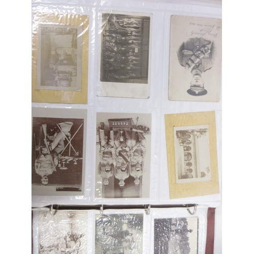 171 - Two WW1 postcard albums to incl. personal letters, POW cards/photos, parades/inspections, Daily Mail... 