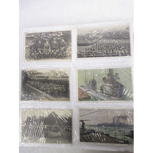 171 - Two WW1 postcard albums to incl. personal letters, POW cards/photos, parades/inspections, Daily Mail... 