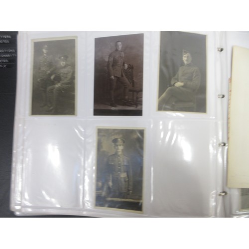 171 - Two WW1 postcard albums to incl. personal letters, POW cards/photos, parades/inspections, Daily Mail... 