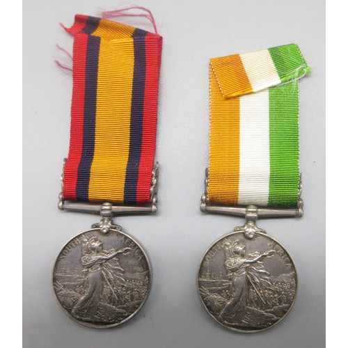 47 - Queen's South Africa Medal with Belfast and Cape Colony clasps (2 clasps) and King's South Africa Me... 