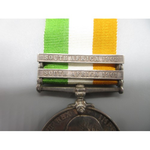 47 - Queen's South Africa Medal with Belfast and Cape Colony clasps (2 clasps) and King's South Africa Me... 