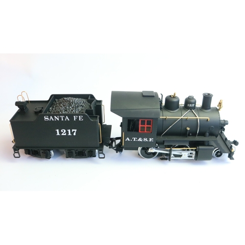 286 - LGB G gauge American Outline 2-4-0 A.T.&S.F. Santa Fe electric locomotive model with tender in excel... 