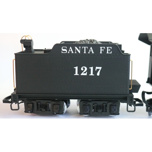286 - LGB G gauge American Outline 2-4-0 A.T.&S.F. Santa Fe electric locomotive model with tender in excel... 