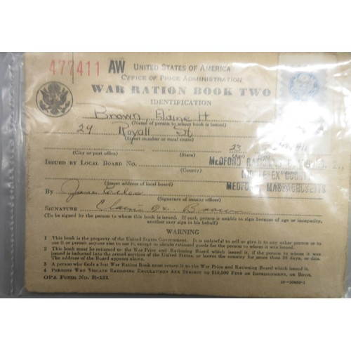 165 - Collection of mostly WW2 related ephemera incl. Ration Book Two, two silk cigarette cards, soldier's... 