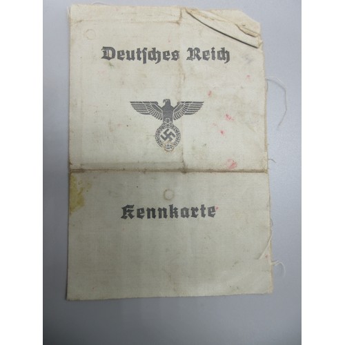 165 - Collection of mostly WW2 related ephemera incl. Ration Book Two, two silk cigarette cards, soldier's... 