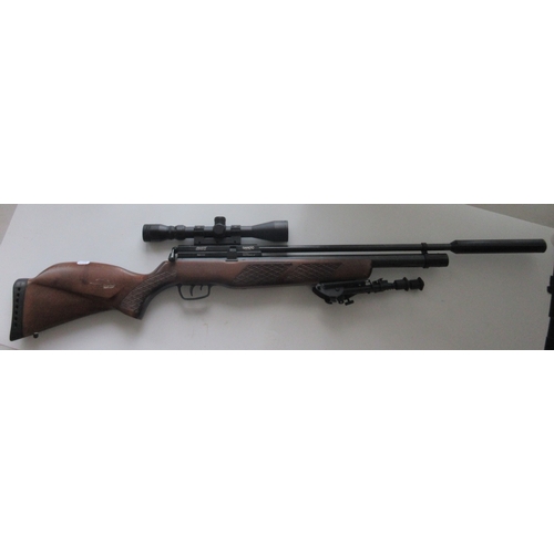441 - Gamo 'Coyote' PCP .22 air rifle, bolt action magazine fed, bipod, wooden stock, Gamo 3-9x40 scope

B... 