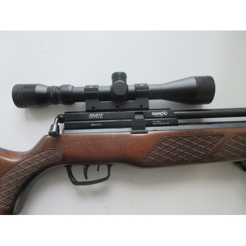 441 - Gamo 'Coyote' PCP .22 air rifle, bolt action magazine fed, bipod, wooden stock, Gamo 3-9x40 scope

B... 
