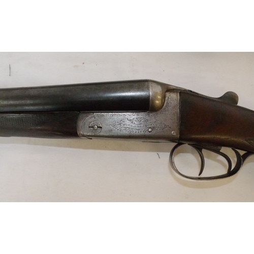 454 - Shotgun certificate required - Midland Gun Co 12B side by side shotgun serial no.95281 and a Ligano ... 