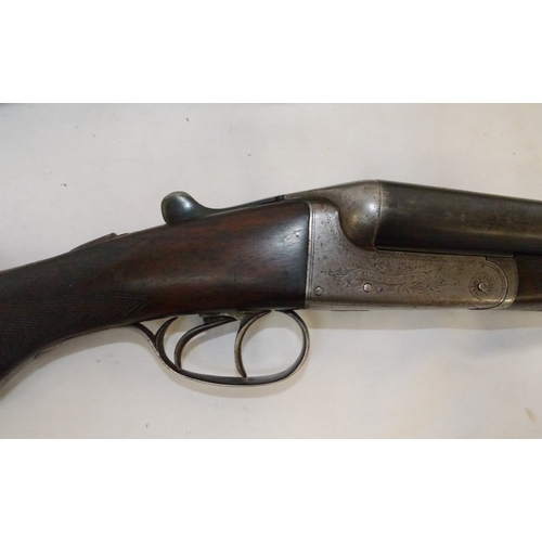 454 - Shotgun certificate required - Midland Gun Co 12B side by side shotgun serial no.95281 and a Ligano ... 