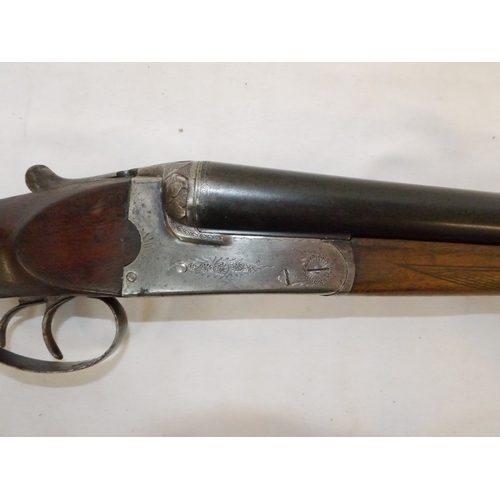 454 - Shotgun certificate required - Midland Gun Co 12B side by side shotgun serial no.95281 and a Ligano ... 